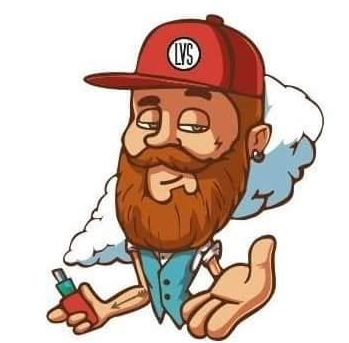 Maskotka LVS Ryki - broda, czerwona czapka i vape